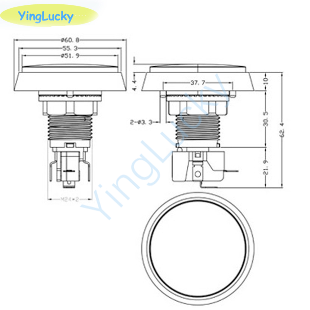 10pcs Arcade Button 60MM  LED  – Coin Acceptor Selector recenzja i cena